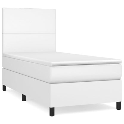 Giroletto a Molle con Materasso Bianco 90x190 cm in Similpelle | homemem39