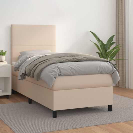 Giroletto a Molle con Materasso Cappuccino 90x190 cm Similpelle
