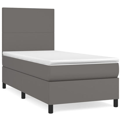 Giroletto a Molle con Materasso Grgio 90x200 cm in Similpelle | homemem39
