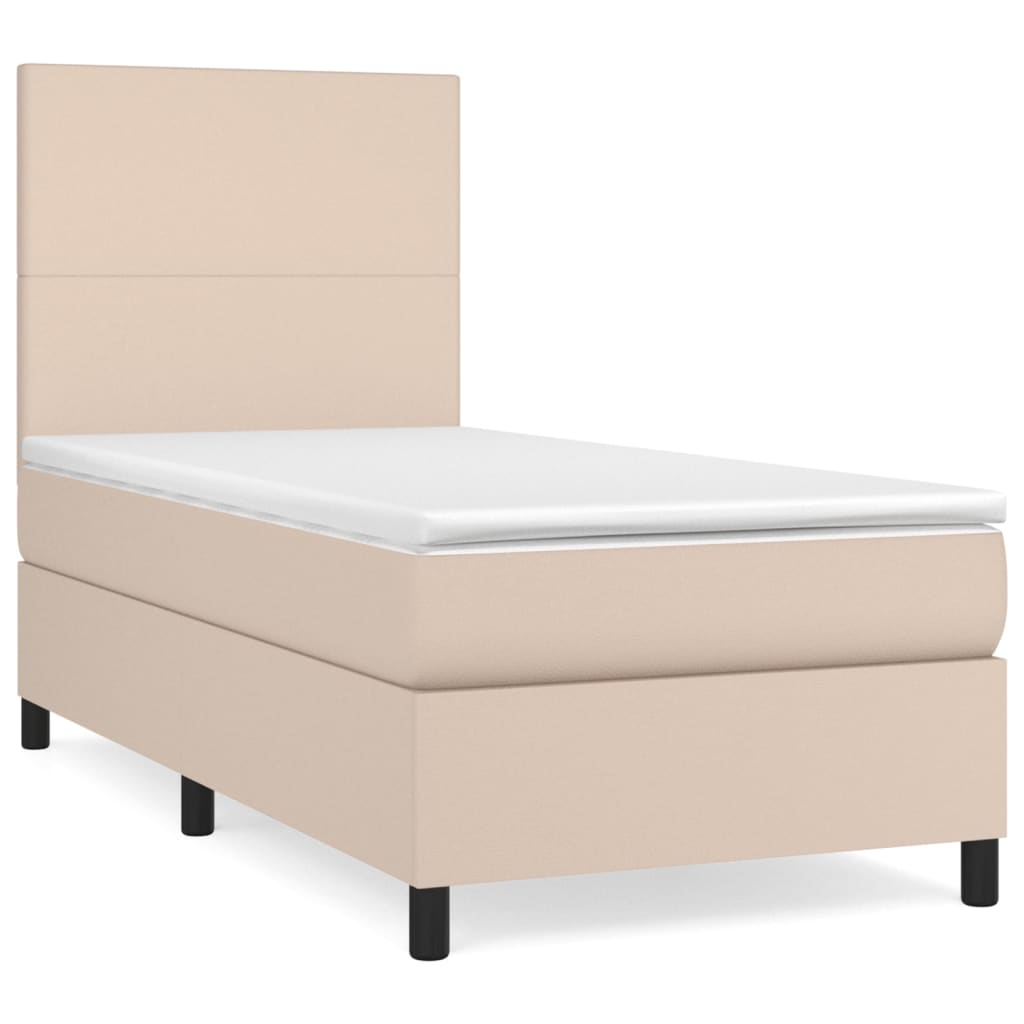 Giroletto a Molle con Materasso Cappuccino 100x200cm Similpelle | homemem39