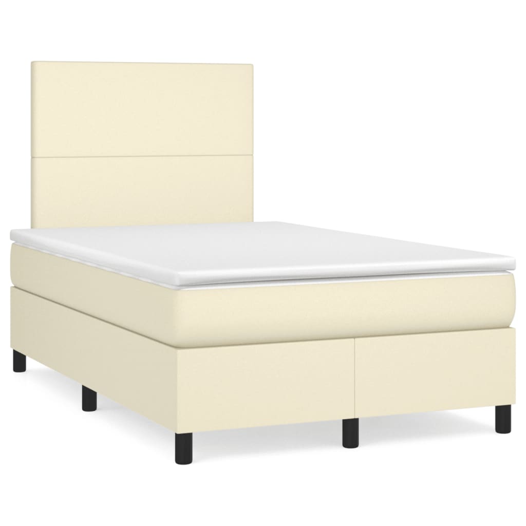 Giroletto a Molle con Materasso Crema 120x200 cm in Similpelle | homemem39