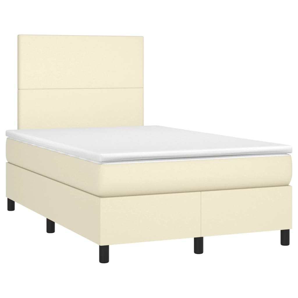 Giroletto a Molle con Materasso Crema 120x200 cm in Similpelle | homemem39