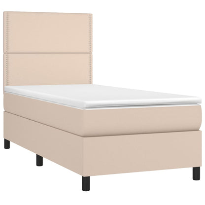 Giroletto a Molle con Materasso Cappuccino 90x190 cm Similpelle