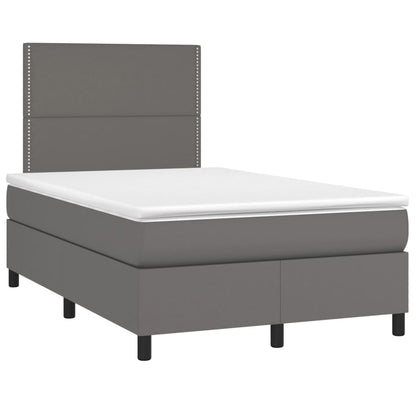 Giroletto a Molle con Materasso Grigio 120x200 cm in Similpelle