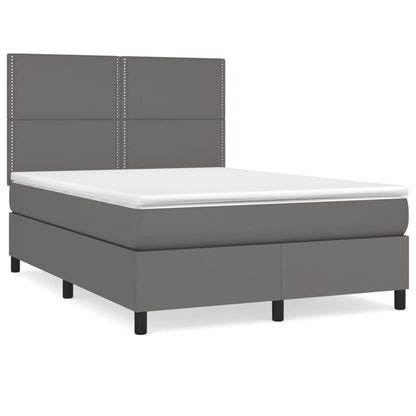 Giroletto a Molle con Materasso Grigio 140x190 cm in Similpelle | homemem39