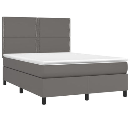 Giroletto a Molle con Materasso Grigio 140x190 cm in Similpelle | homemem39