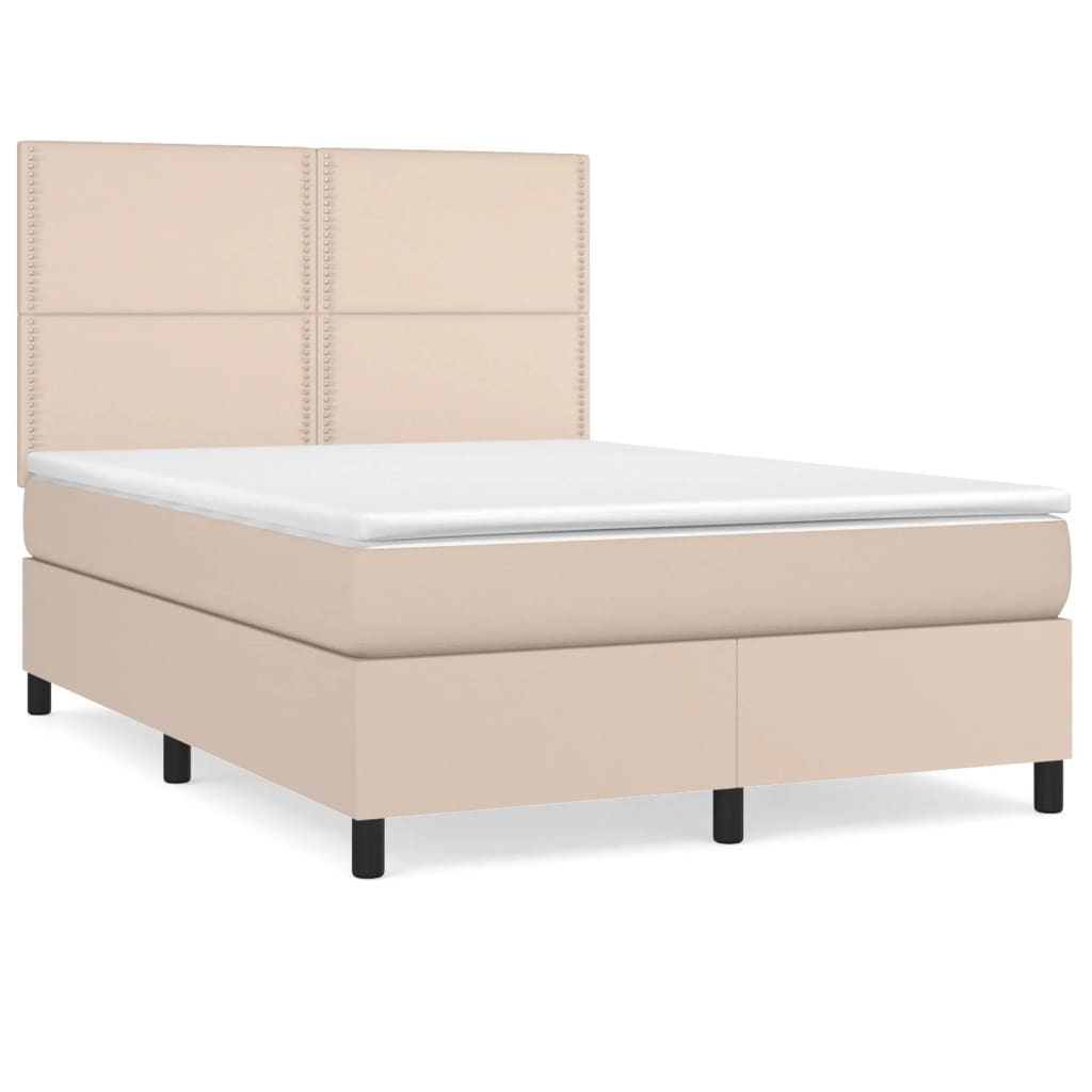 Giroletto a Molle con Materasso Cappuccino 140x200cm Similpelle