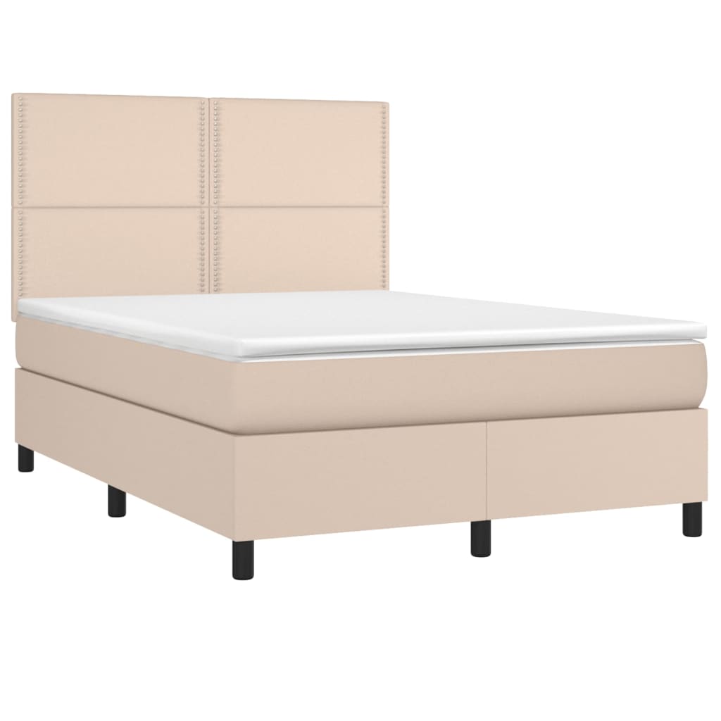 Giroletto a Molle con Materasso Cappuccino 140x200cm Similpelle