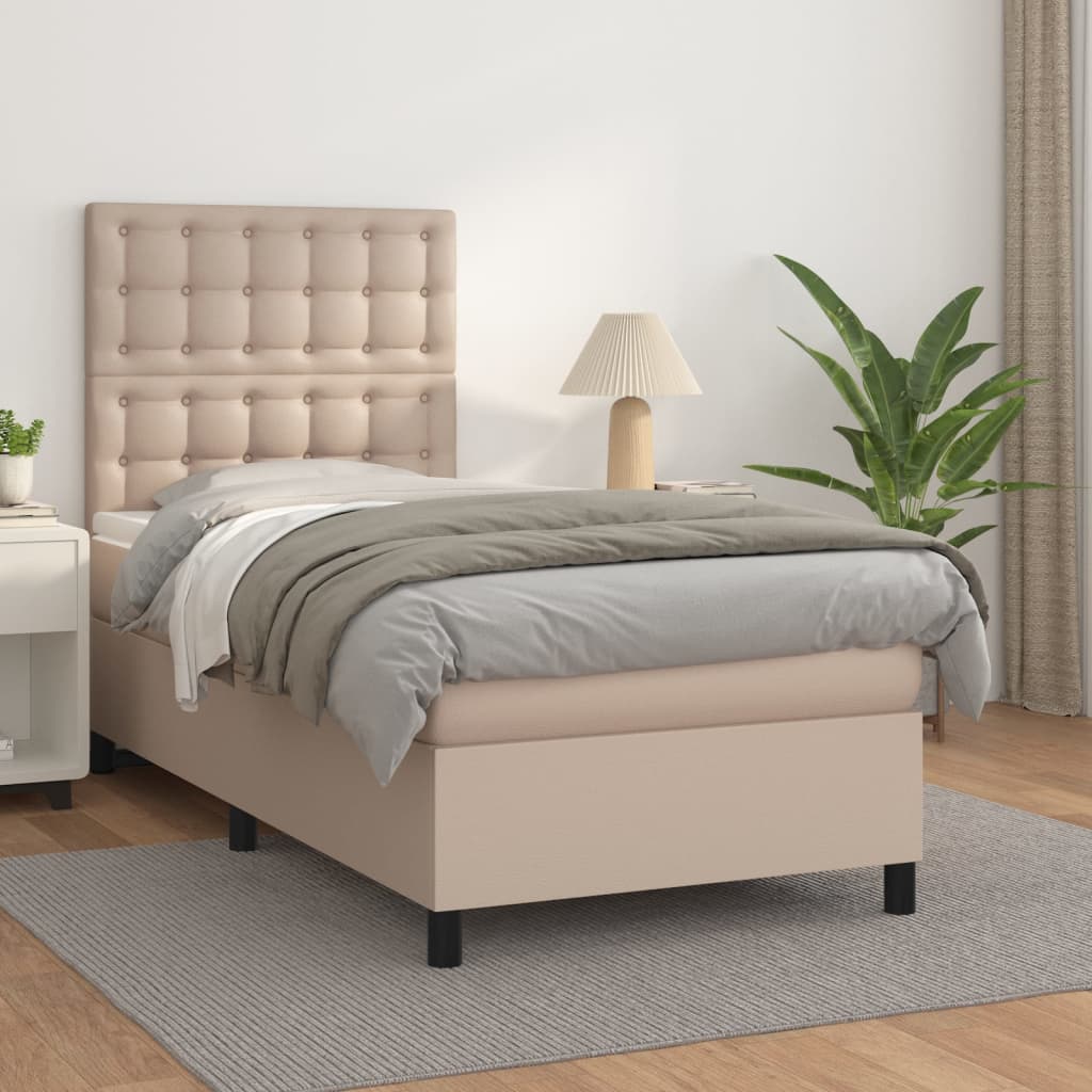 Giroletto a Molle con Materasso Cappuccino 80x200 cm Similpelle | homemem39