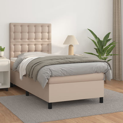 Giroletto a Molle con Materasso Cappuccino 80x200 cm Similpelle | homemem39