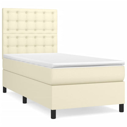 Giroletto a Molle con Materasso Crema 90x190 cm in Similpelle | homemem39