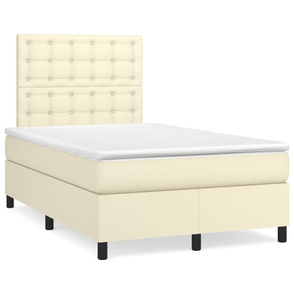 Giroletto a Molle con Materasso Crema 120x200 cm in Similpelle | homemem39