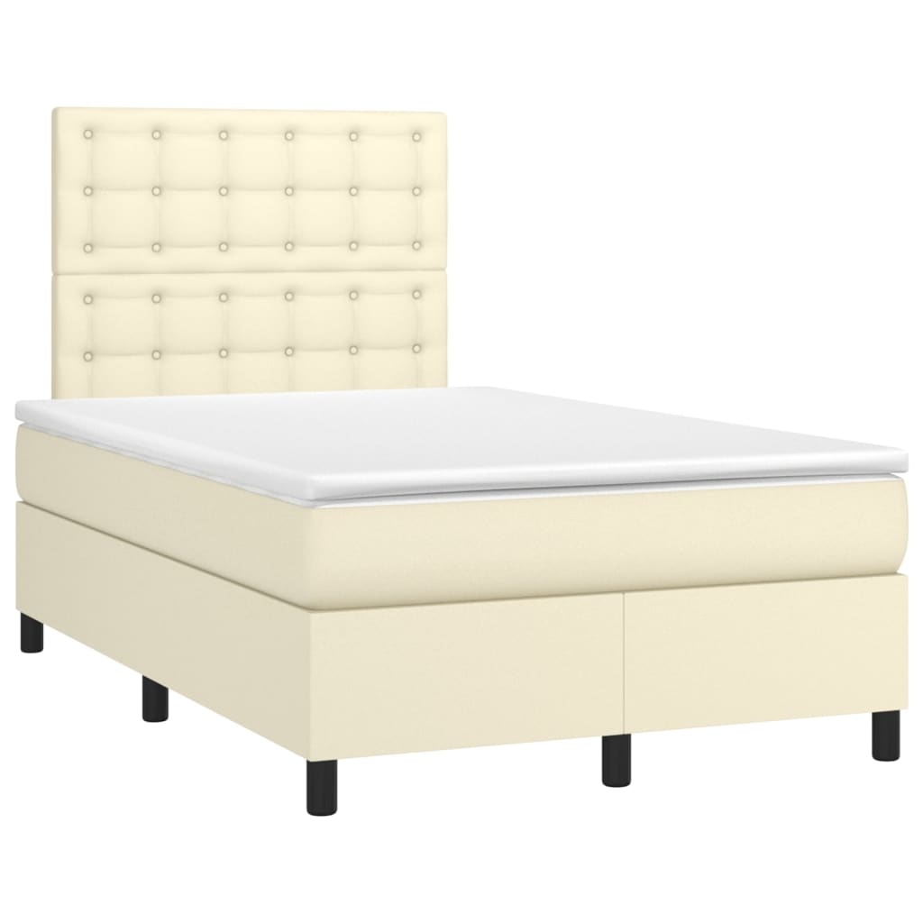 Giroletto a Molle con Materasso Crema 120x200 cm in Similpelle | homemem39