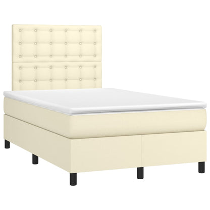 Giroletto a Molle con Materasso Crema 120x200 cm in Similpelle | homemem39