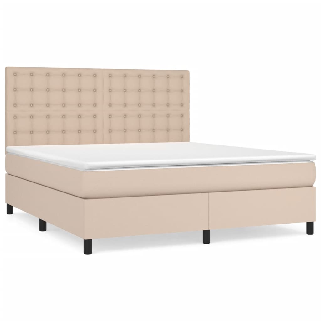 Giroletto a Molle con Materasso Cappuccino 180x200cm Similpelle