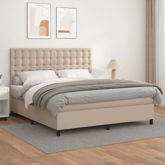 Giroletto a Molle con Materasso Cappuccino 180x200cm Similpelle