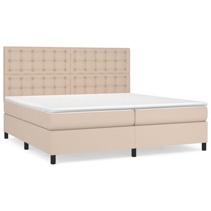Giroletto a Molle con Materasso Cappuccino 200x200cm Similpelle
