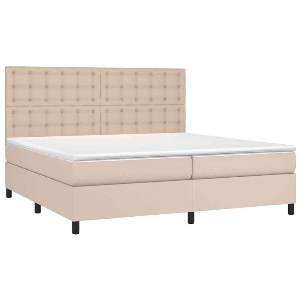 Giroletto a Molle con Materasso Cappuccino 200x200cm Similpelle
