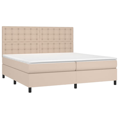 Giroletto a Molle con Materasso Cappuccino 200x200cm Similpelle