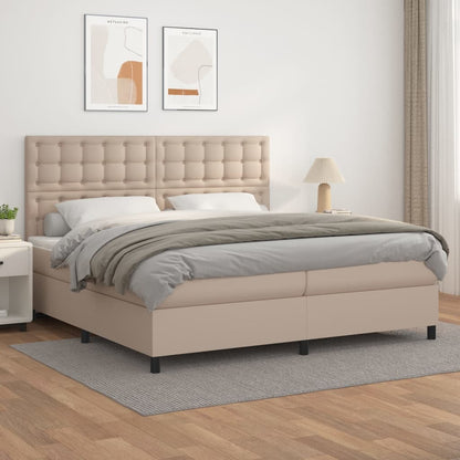 Giroletto a Molle con Materasso Cappuccino 200x200cm Similpelle