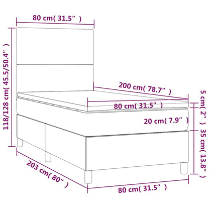 Giroletto a Molle con Materasso Blu Scuro 80x200 cm in Velluto | homemem39