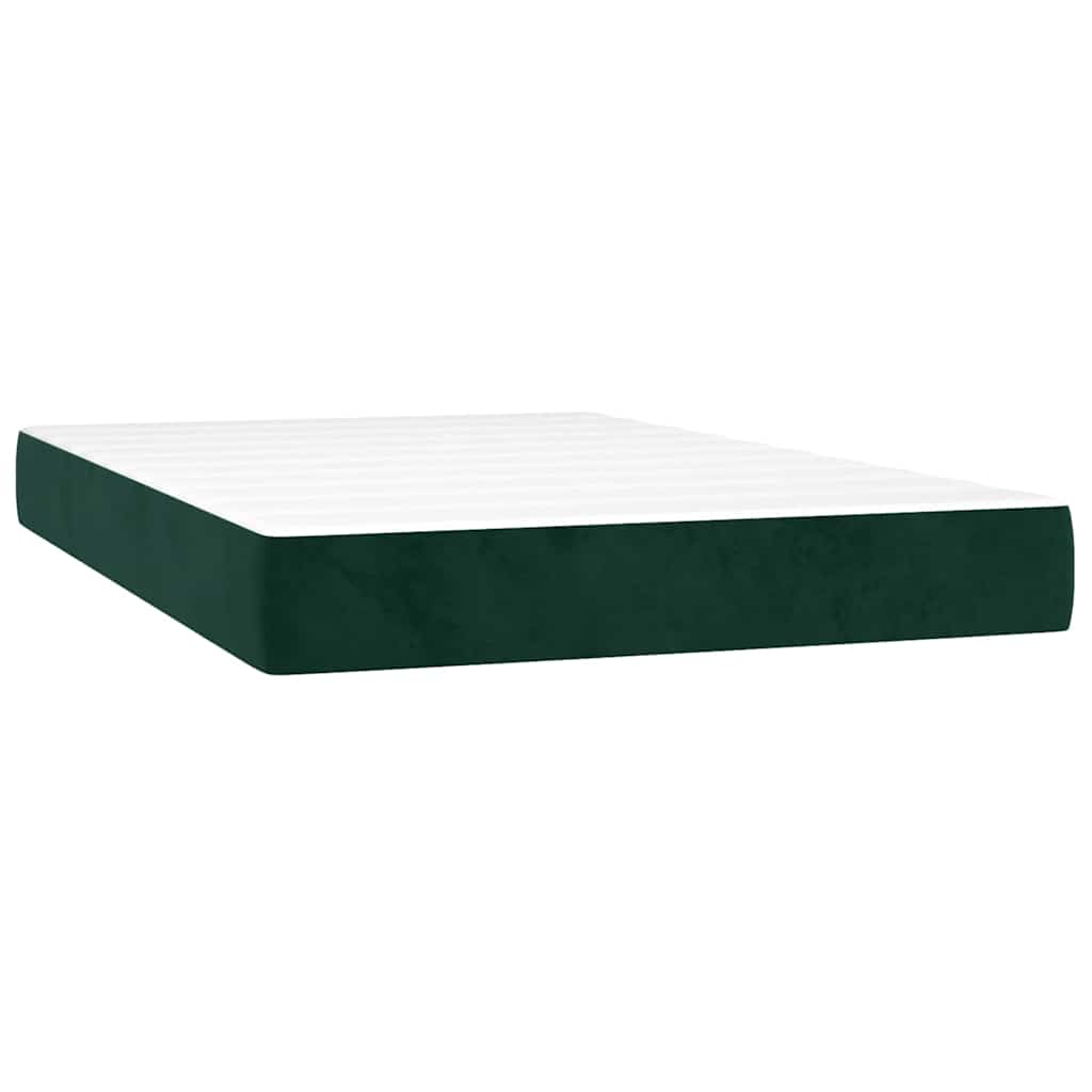 Giroletto a Molle con Materasso Verde Scuro 120x200 cm Velluto