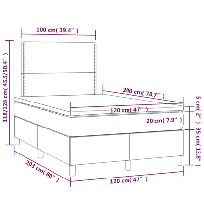 Giroletto a Molle con Materasso Blu Scuro 120x200 cm in Velluto