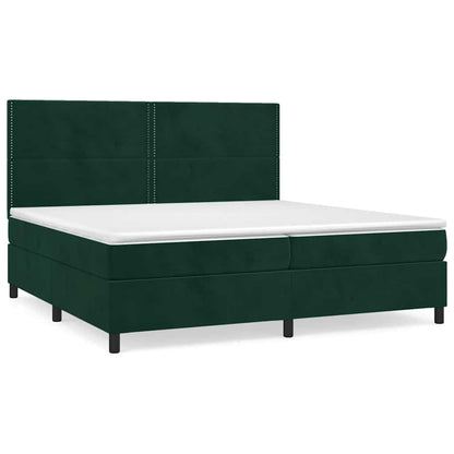 Giroletto a Molle con Materasso Verde Scuro 200x200 cm Velluto | homemem39