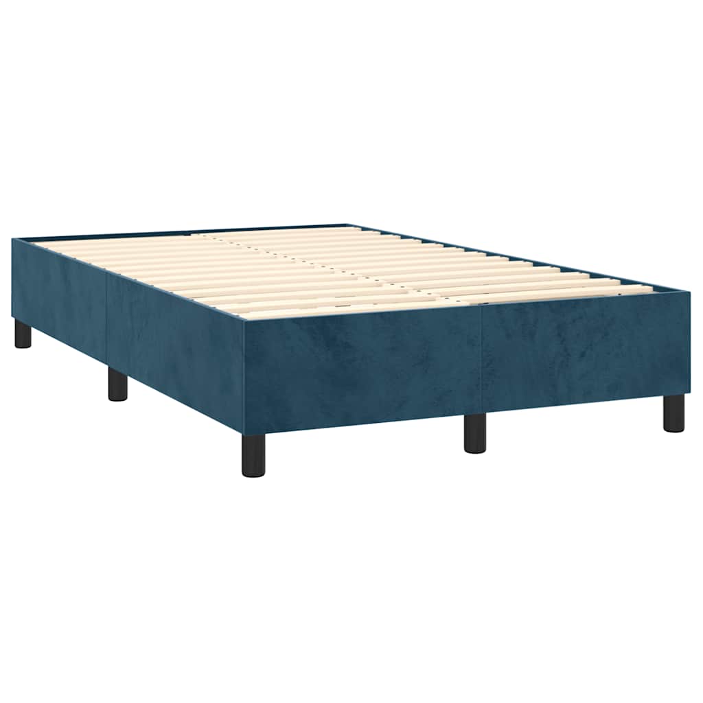 Giroletto a Molle con Materasso Blu Scuro 120x200 cm in Velluto | homemem39