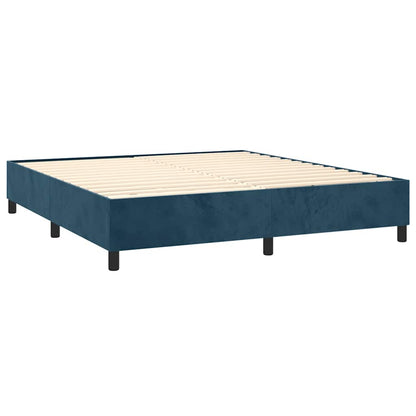 Giroletto a Molle con Materasso Blu Scuro 180x200 cm in Velluto