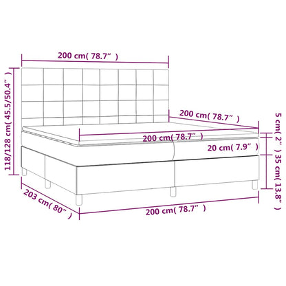 Giroletto a Molle con Materasso Blu Scuro 200x200 cm in Velluto | homemem39