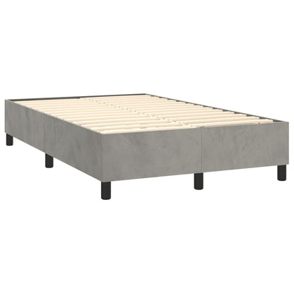 Giroletto a Molle con Materasso Grigio Chiaro 120x200cm Velluto | homemem39