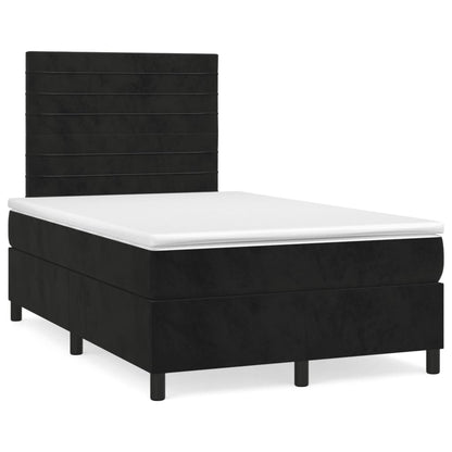 Giroletto a Molle con Materasso Nero 120x200 cm in Velluto