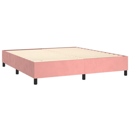 Giroletto a Molle con Materasso Rosa 160x200 cm in Velluto | homemem39