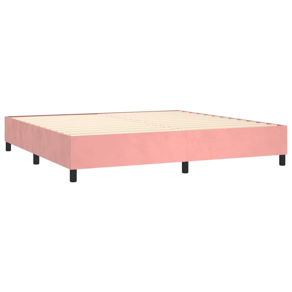 Giroletto a Molle con Materasso Rosa 200x200 cm in Velluto | homemem39
