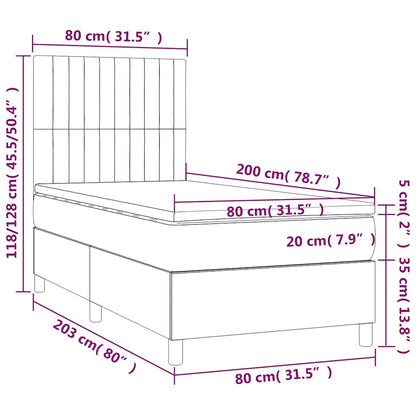Giroletto a Molle con Materasso Blu Scuro 80x200 cm in Velluto | homemem39