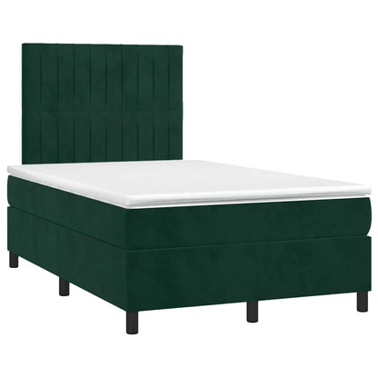 Giroletto a Molle con Materasso Verde Scuro 120x200 cm Velluto