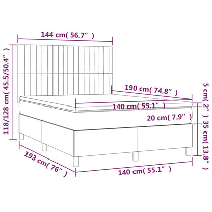 Giroletto a Molle con Materasso Nero 140x190 cm in Velluto | homemem39