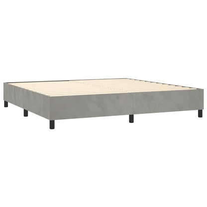 Giroletto a Molle con Materasso Grigio Chiaro 200x200cm Velluto | homemem39