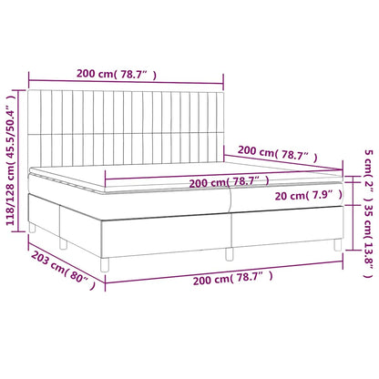 Giroletto a Molle con Materasso Blu Scuro 200x200 cm in Velluto | homemem39