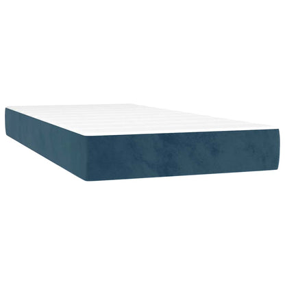Giroletto a Molle con Materasso Blu Scuro 80x200 cm in Velluto