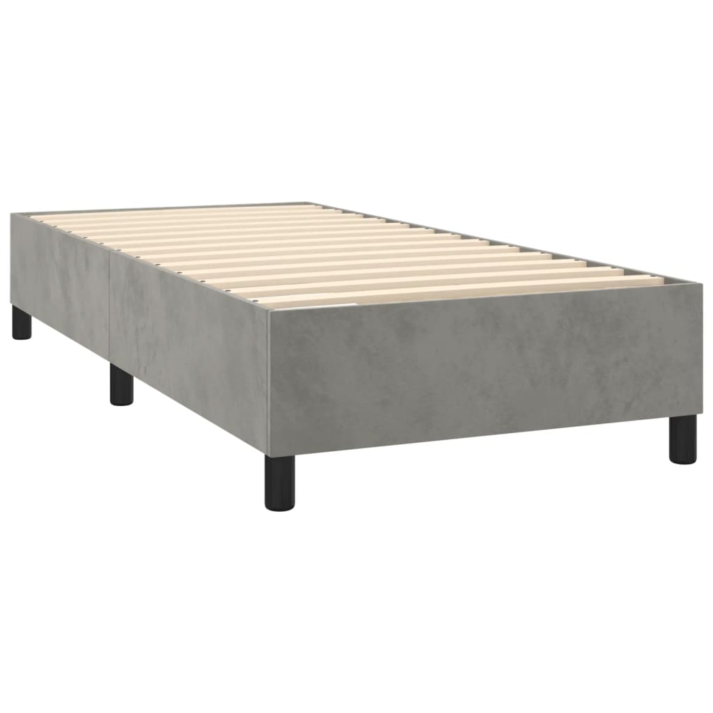 Giroletto a Molle con Materasso Grigio Chiaro 100x200cm Velluto | homemem39