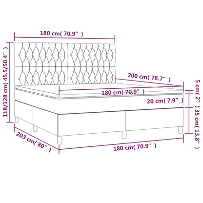 Giroletto a Molle con Materasso Blu Scuro 180x200 cm in Velluto