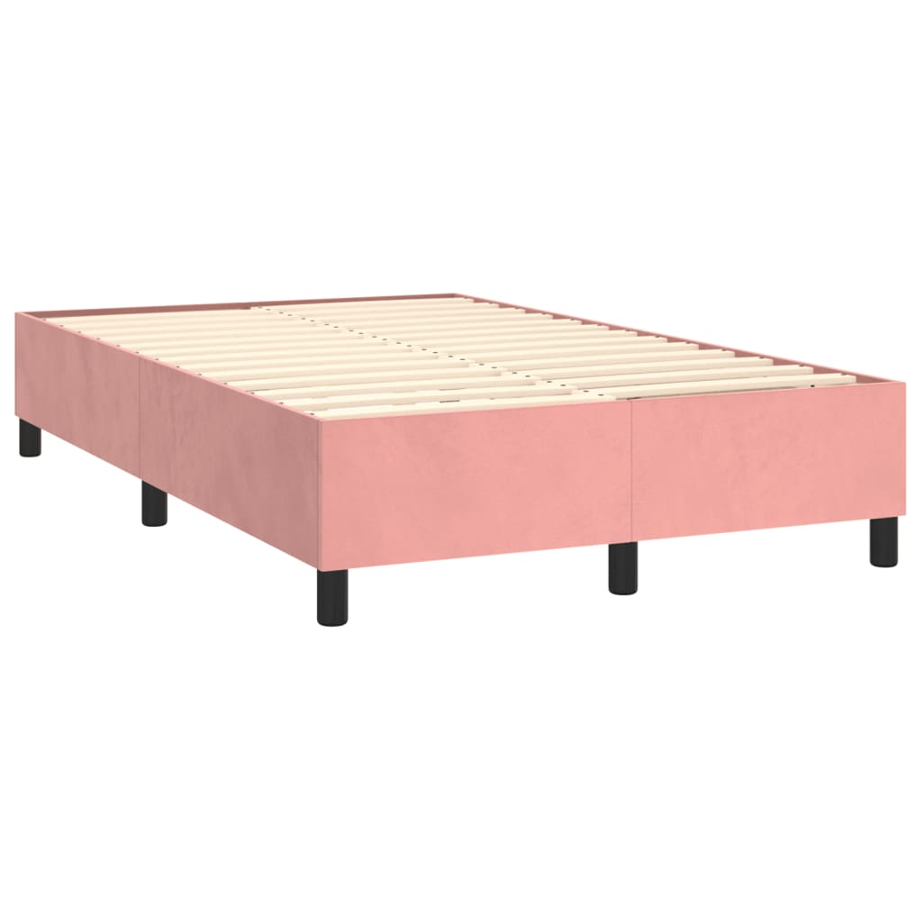 Giroletto a Molle con Materasso Rosa 120x200 cm in Velluto | homemem39