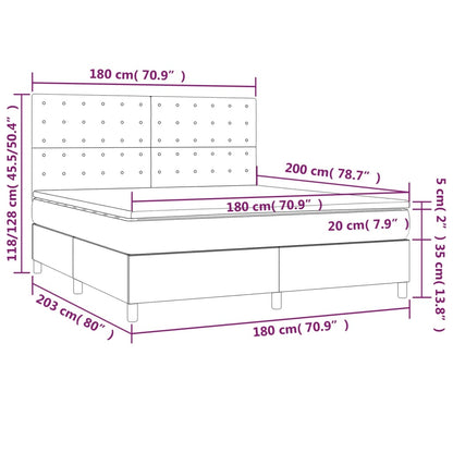 Giroletto a Molle con Materasso Rosa 180x200 cm in Velluto | homemem39