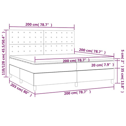 Giroletto a Molle con Materasso Blu Scuro 200x200 cm in Velluto | homemem39