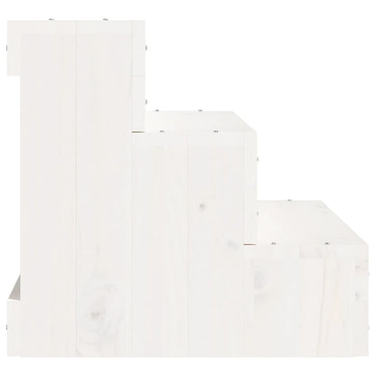 Scala per Animali Bianca 40x37,5x35cm in Legno Massello di Pino | homemem39