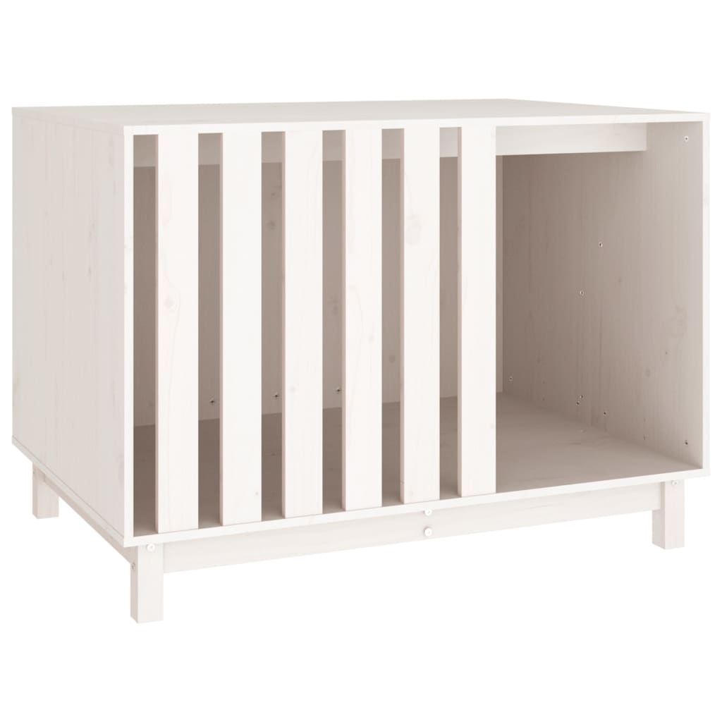 Casetta per Cani Bianca 100x70x72 cm in Legno Massello di Pino - homemem39
