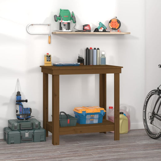 Banco da Lavoro Ambra 80x50x80 cm in Legno Massello di Pino - homemem39