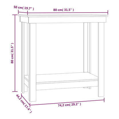 Banco da Lavoro Nero 80x50x80 cm in Legno Massello di Pino - homemem39